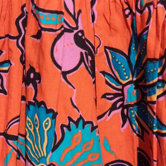 HOUSE OF HARLOW 1960 Floral Dress Ruffle Mini Prairie Cottage Orange M 8 - Picture 3 of 8